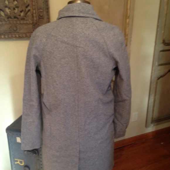 New Free People Women's Grey Wool Trench Duster Coat Jacket Size Small Petite - Picture 3 of 5